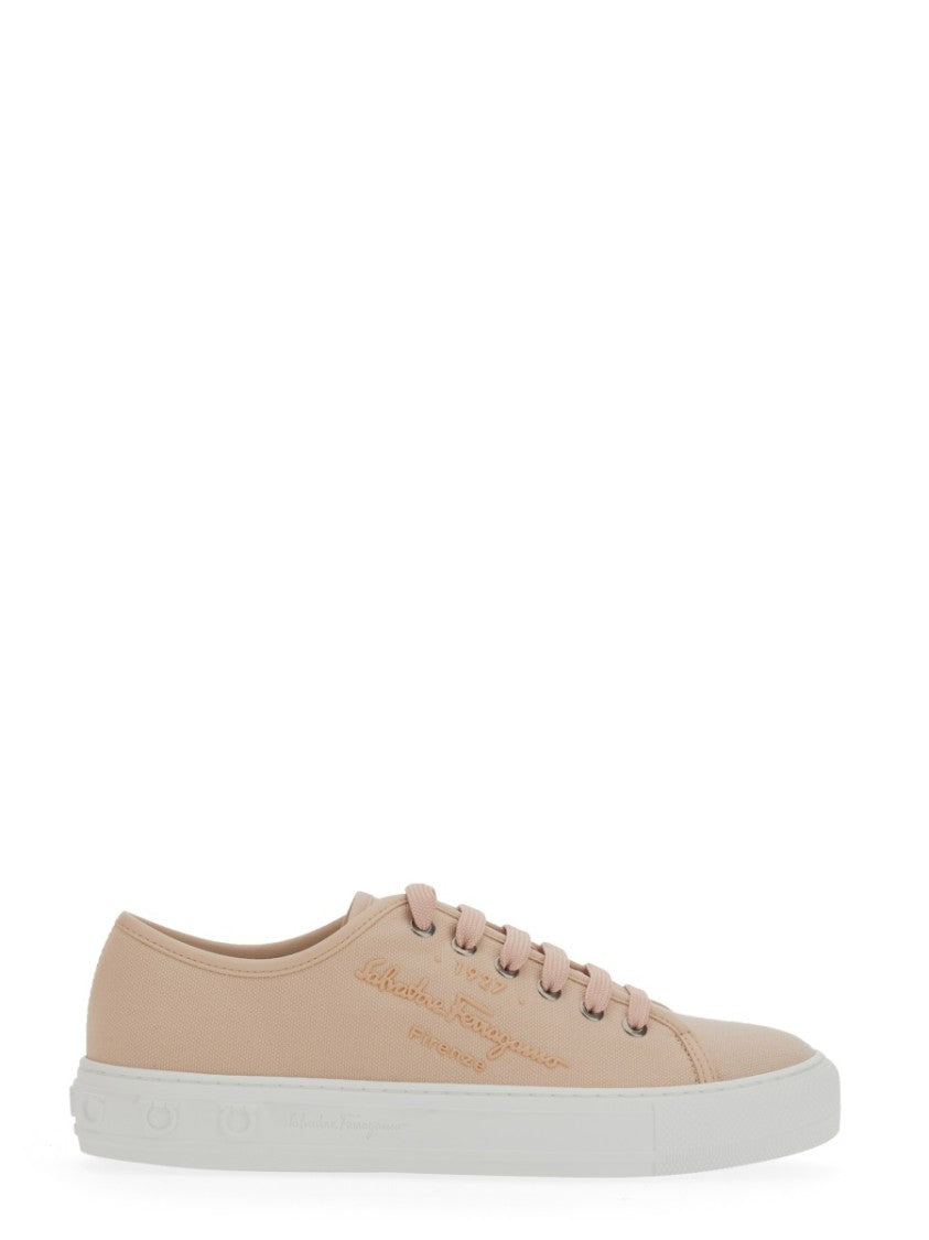Ferragamo Low-Top Beige Sneakers With Subtle Logo