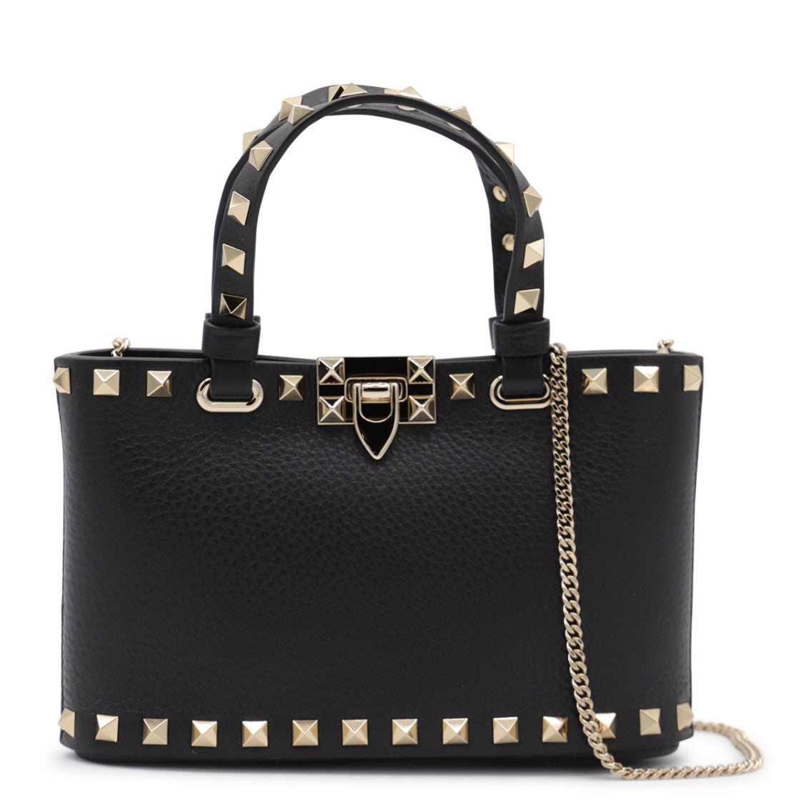 Valentino Garavani Rectangular Structured Handbag With Pyramid Studs