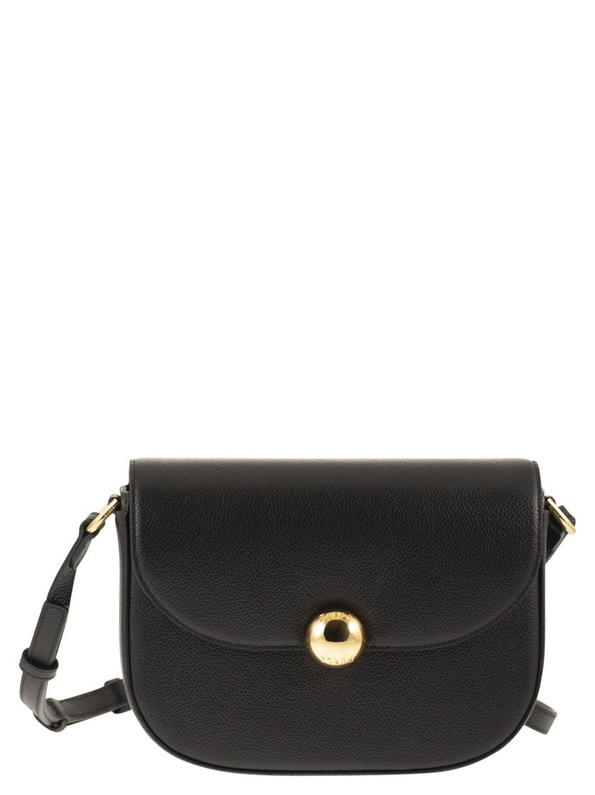 Furla Saddle Design Crossbody Bag In Fine Leather