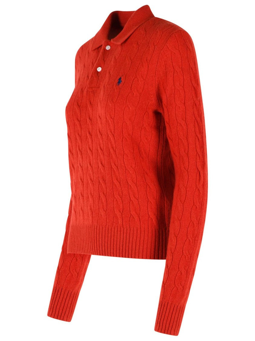 Polo Ralph Lauren Red Wool And Cashmere Blend Sweater