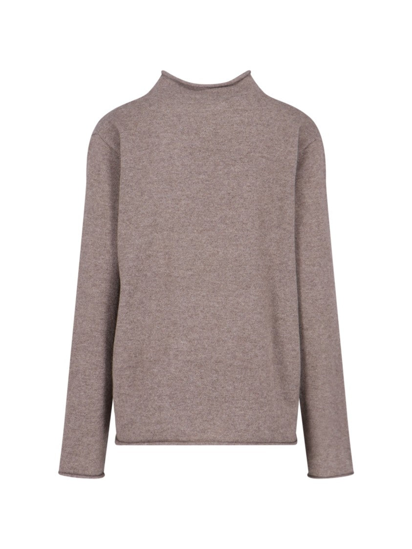 Lisa Yang Button-Up Brown Sweater With Fine Knit Texture