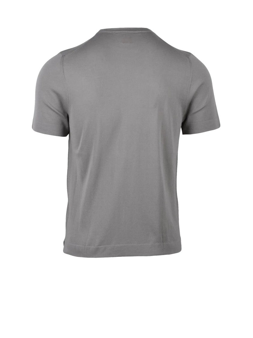 Hindustrie Beige Textured Cotton Knit T-Shirt