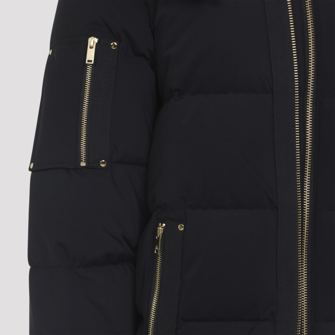 Moose Knuckles Padded Bomber Jacket With Detachable Hood