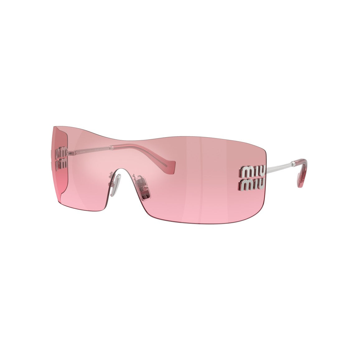 Miu Miu Rimless Sunglasses With Continuous Pink Lens
