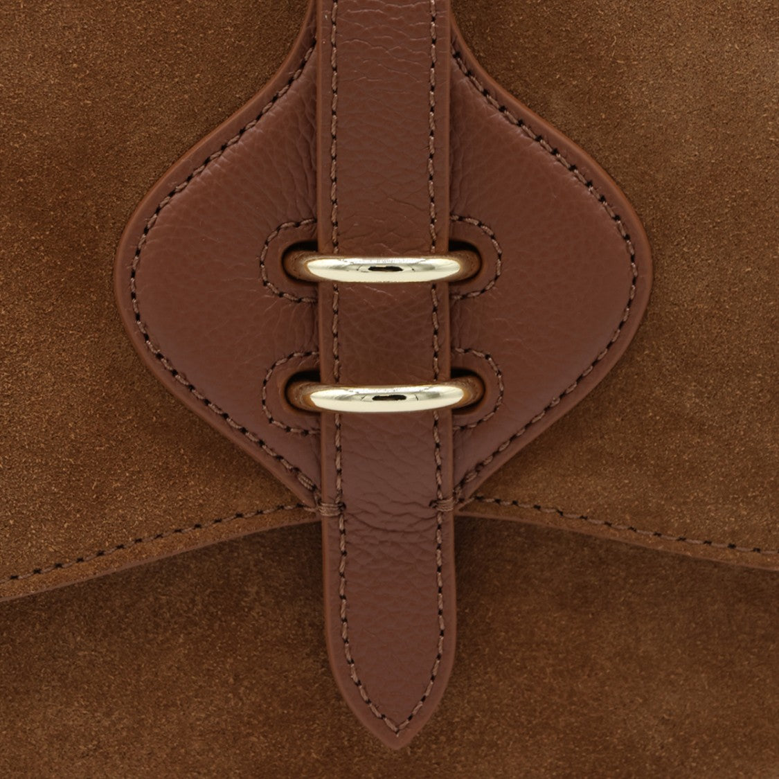 Coccinelle Rounded Rectangular Suede Bag With Leather Strap
