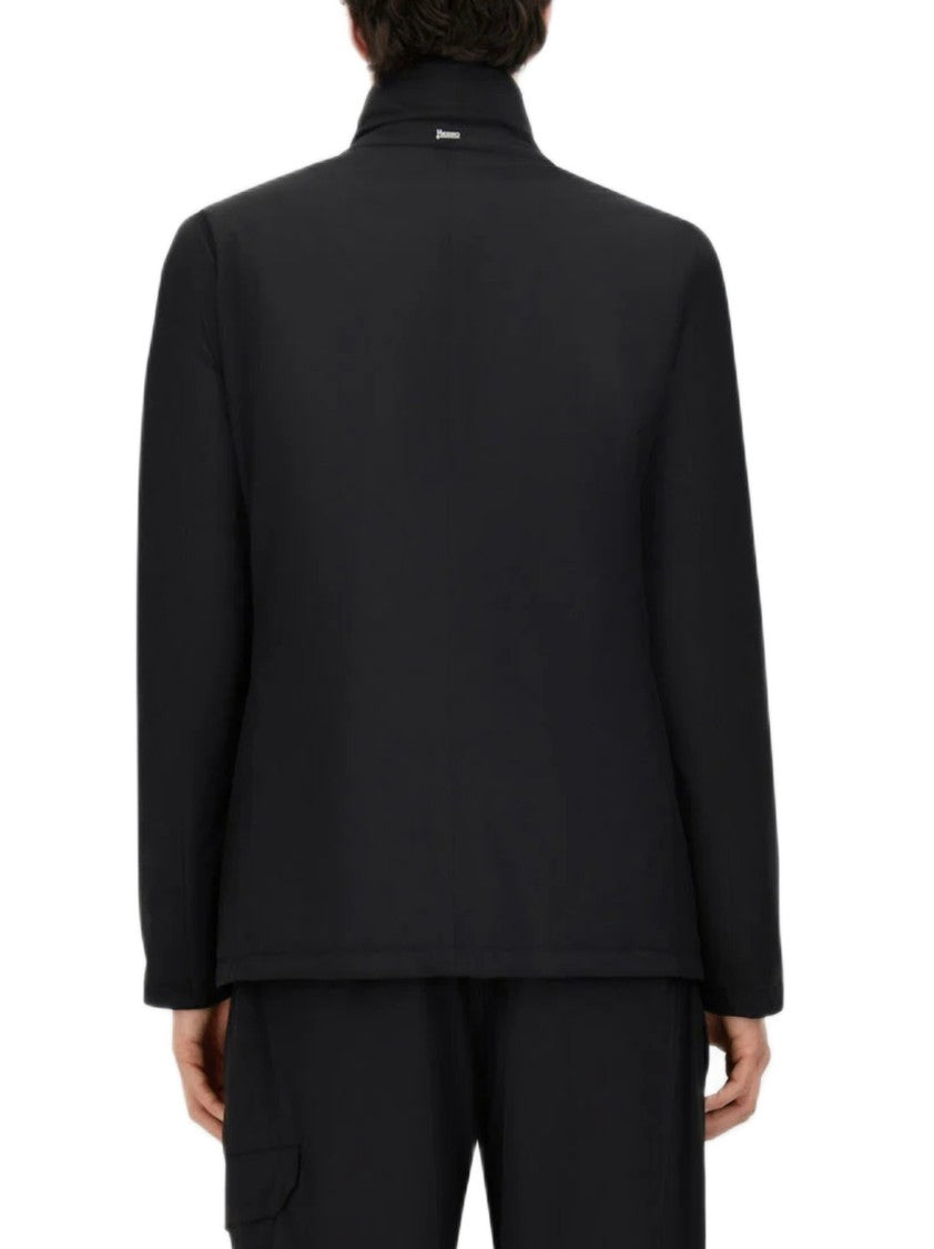Herno High Collar Black Jacket