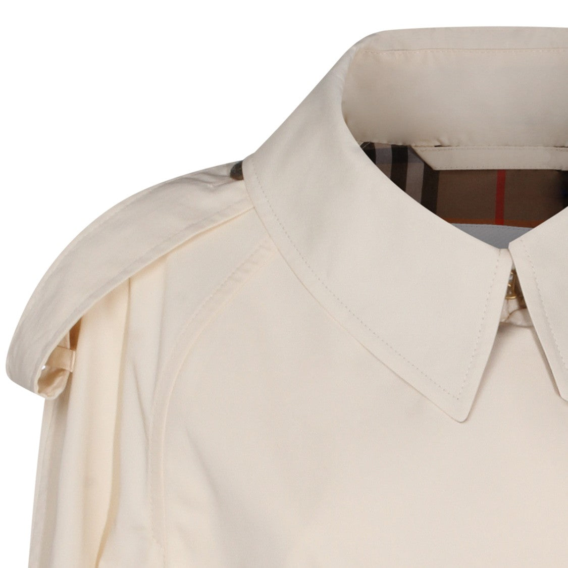 Burberry Double-Breasted White Cotton Trench Coat