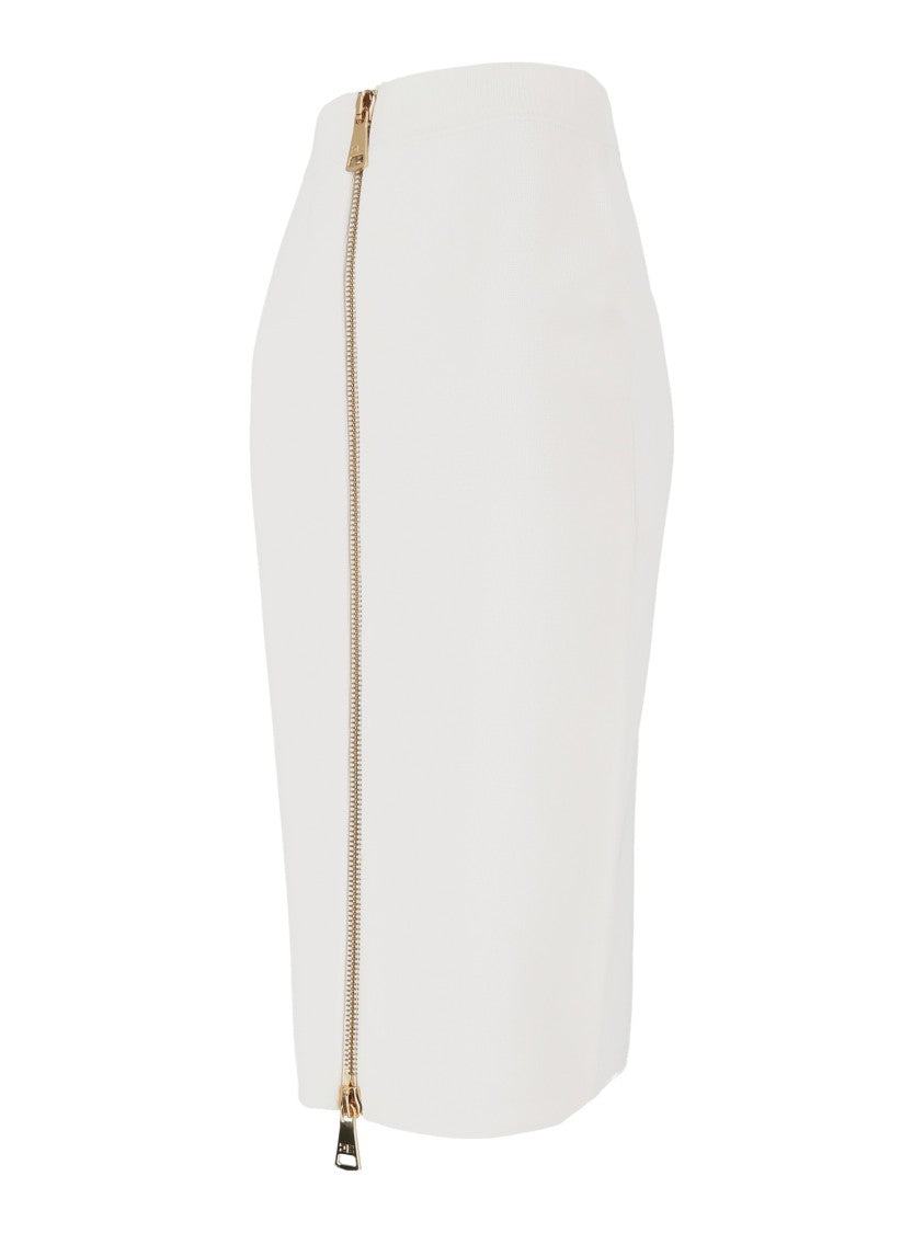 Elisabetta Franchi Knee-Length Zipper Fitted Mini Skirt