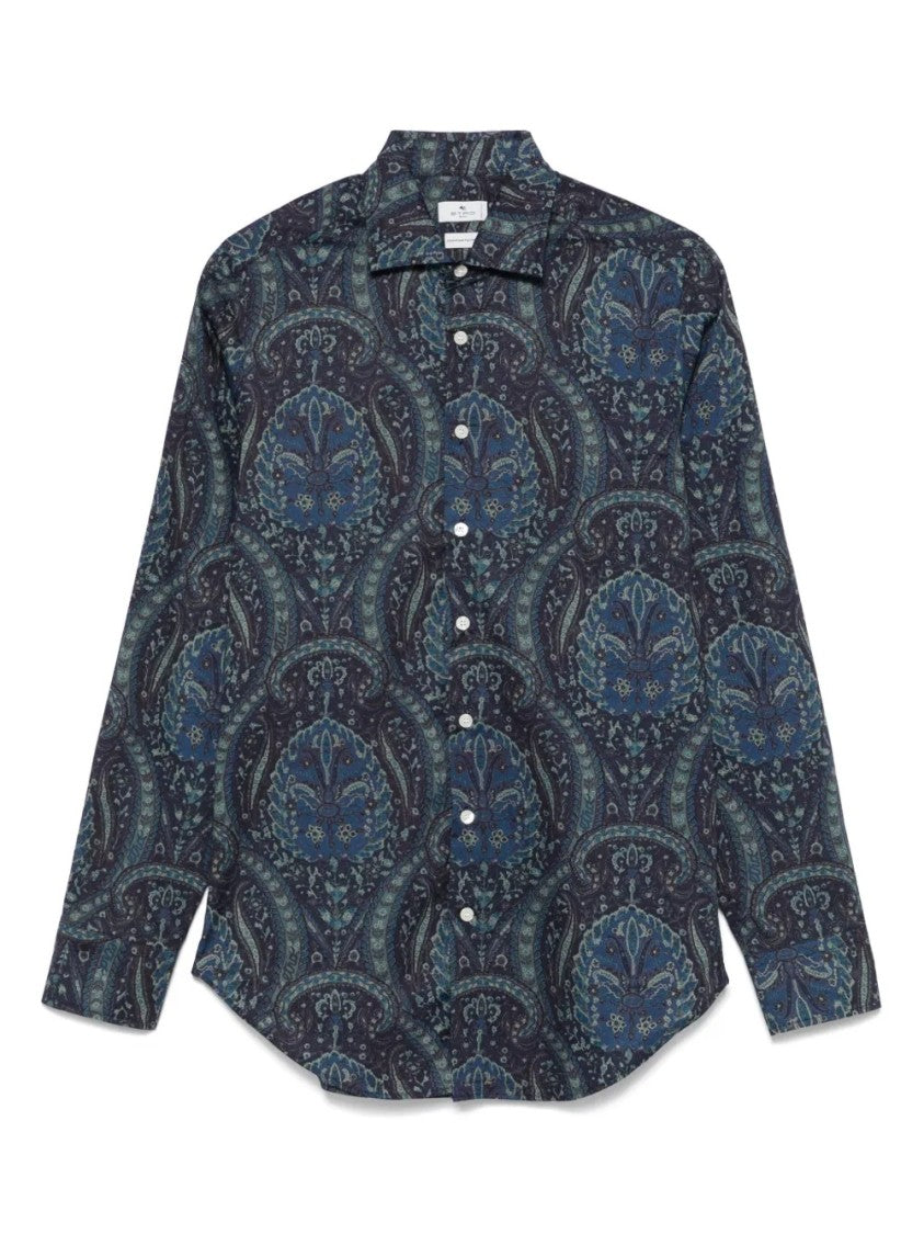 Etro Slim-Fit Shirt With Intricate Paisley Motif