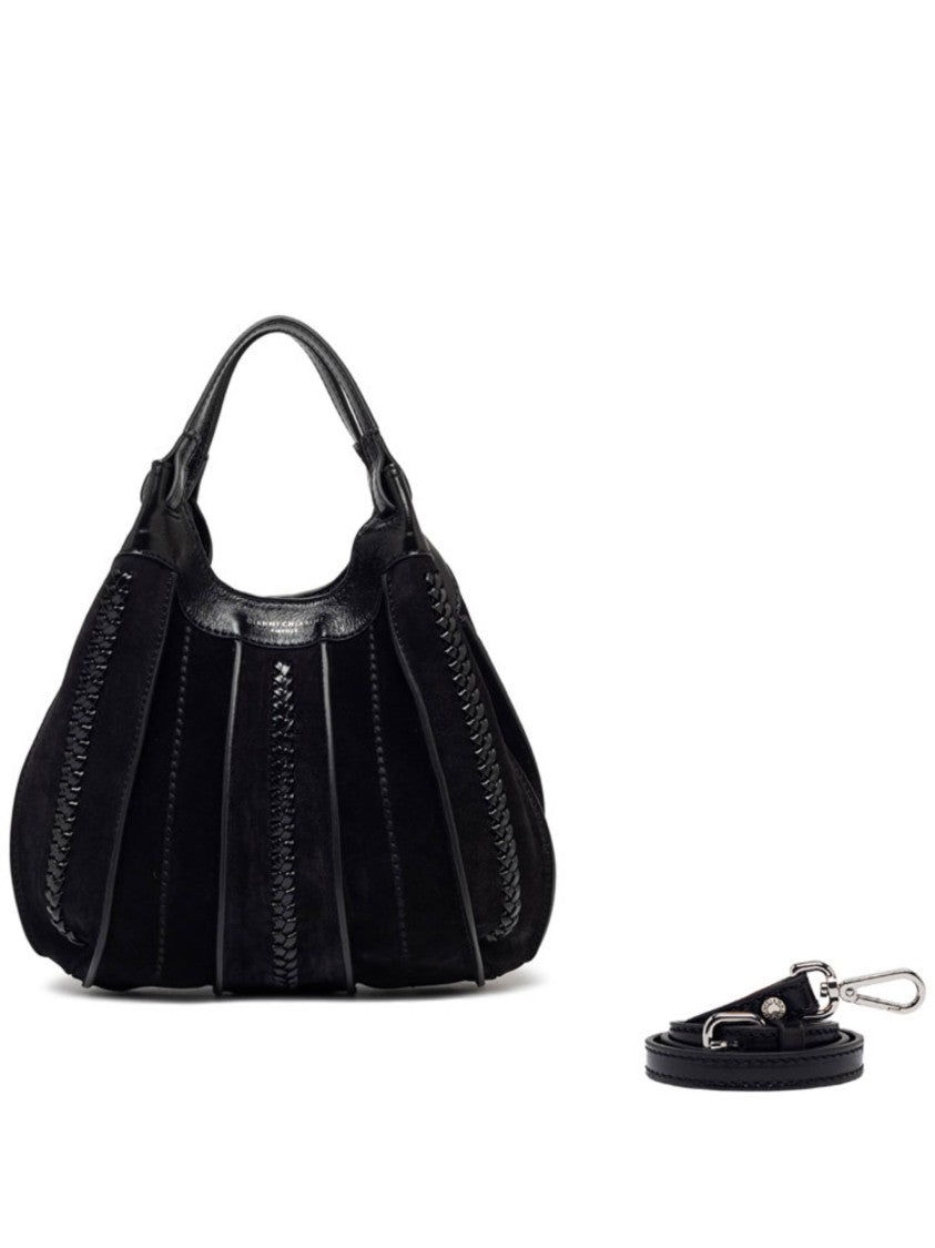 Gianni Chiarini Rounded Pleated Black Handbag With Dual Handles