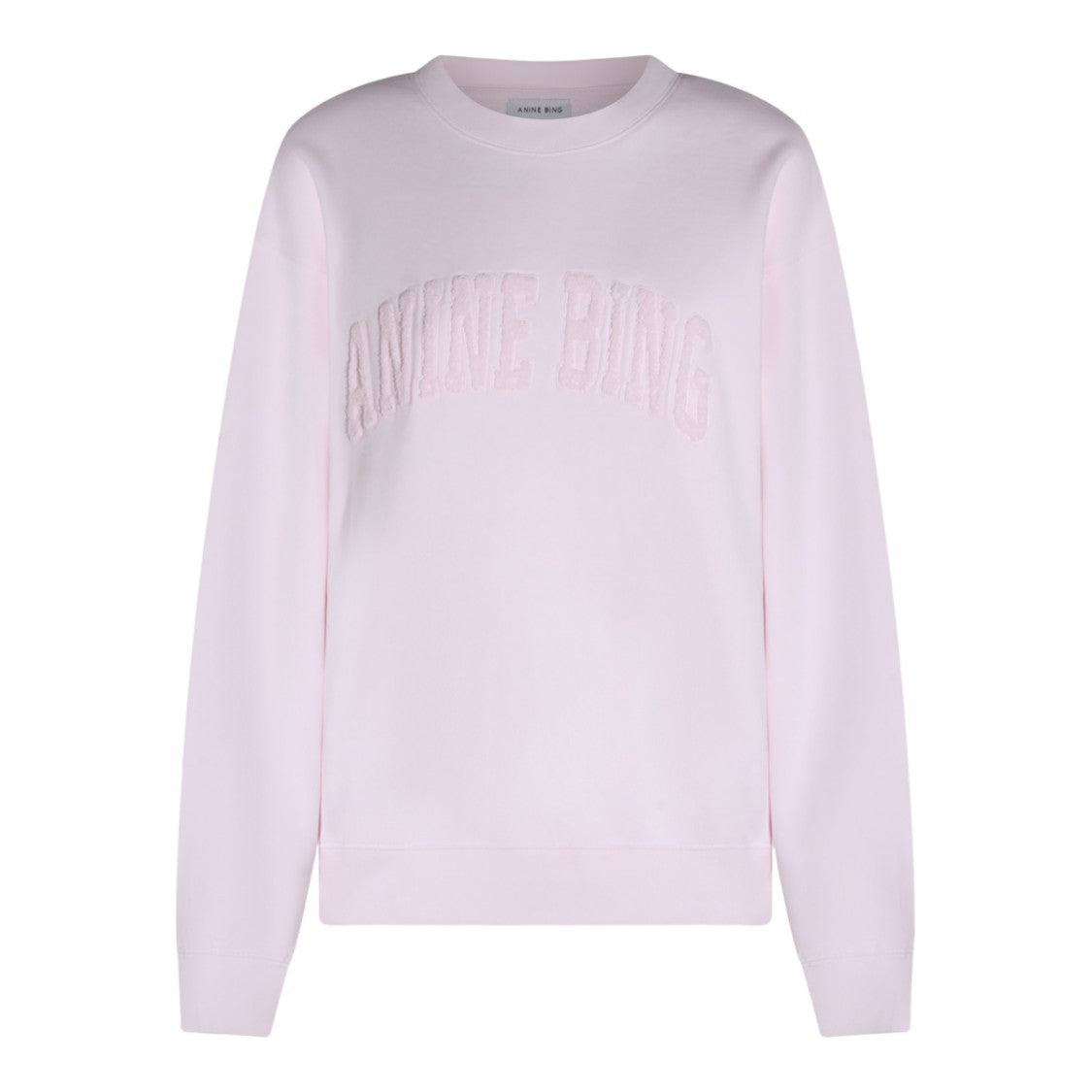 Anine Bing Textured Logo Crewneck Sweater