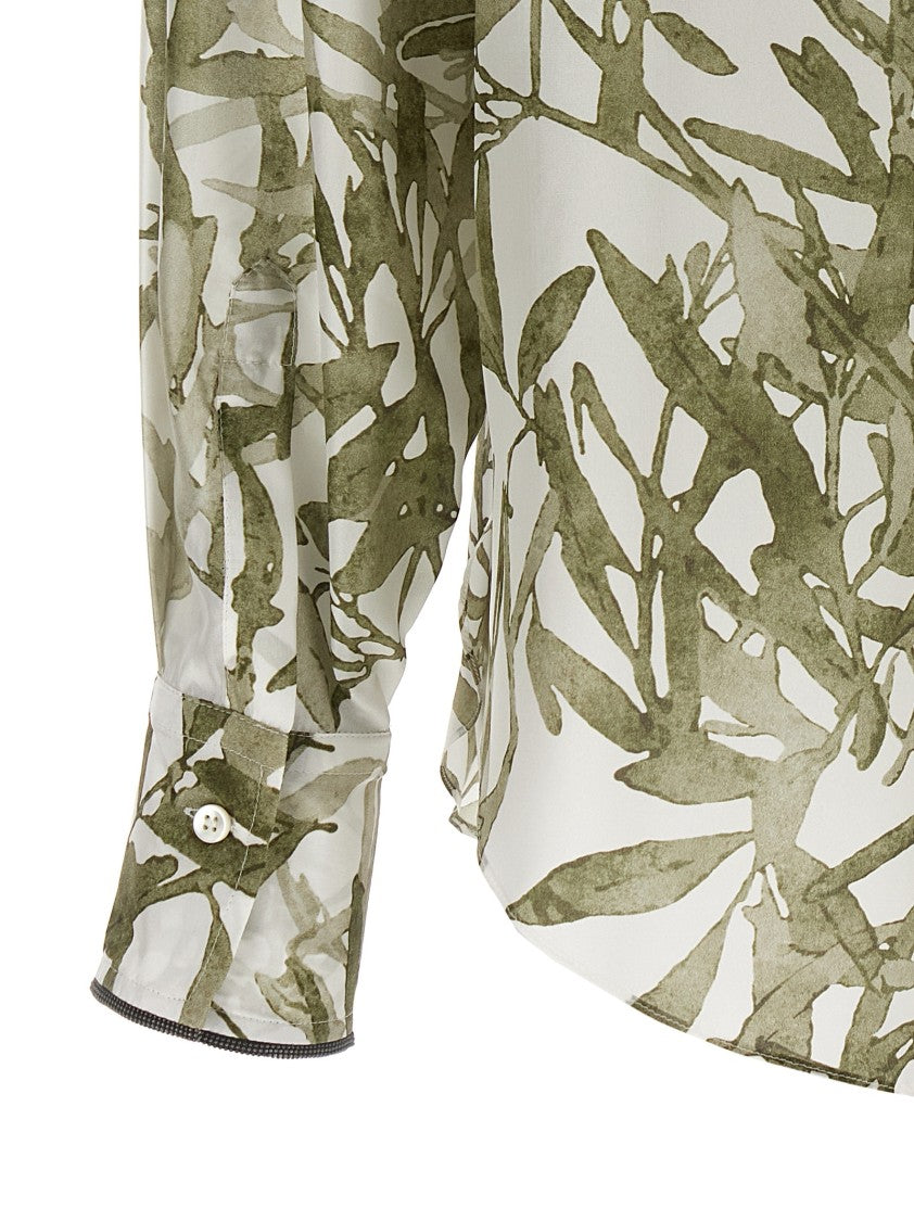 Brunello Cucinelli Floral Print Silk Shirt