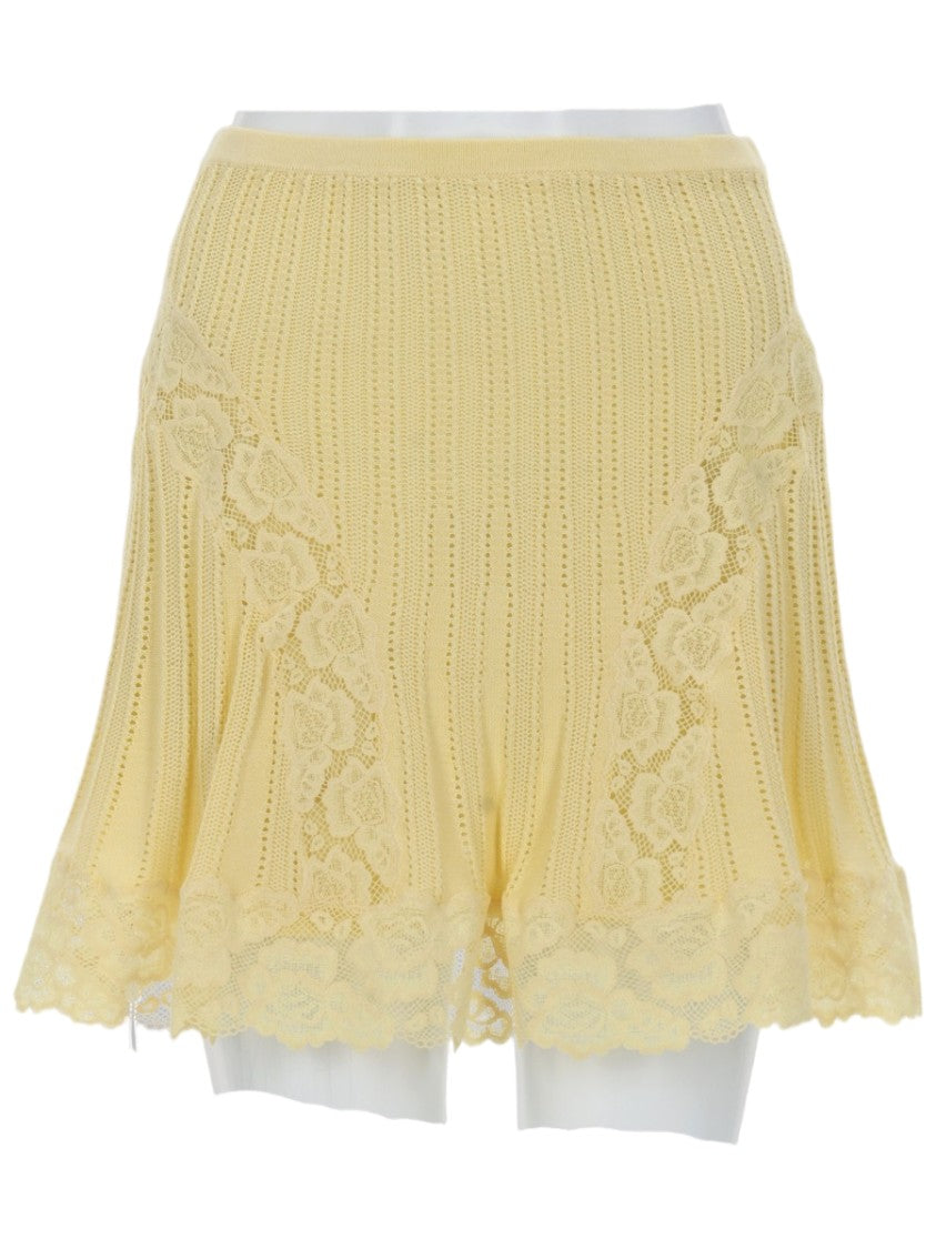 Self-Portrait Slim Fit Open Knit Mini Skirt