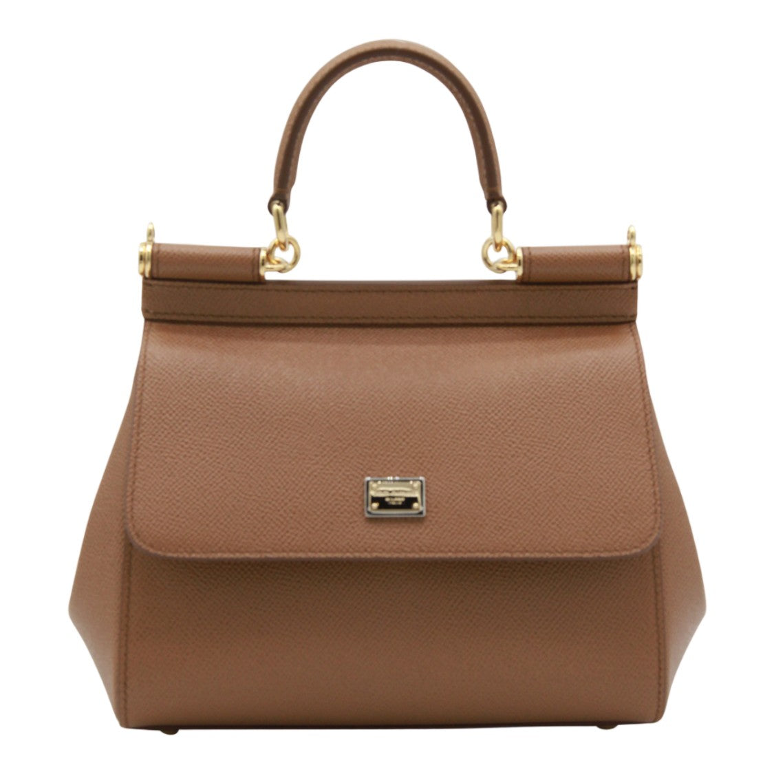 Dolce & Gabbana Trapezoidal Handbag With Gold-Tone Hardware And Detachable Strap