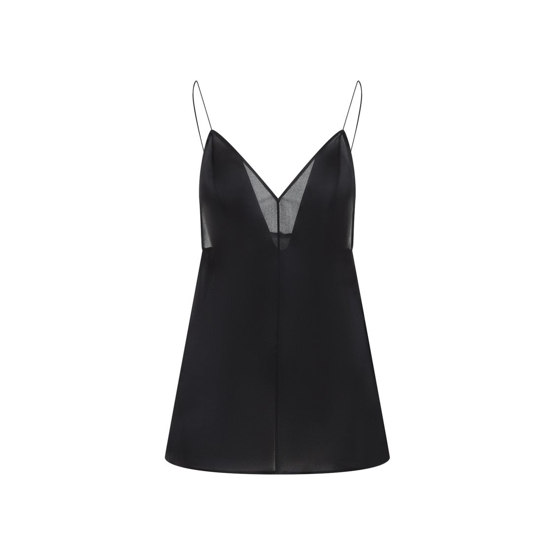 Khaite Deep V-Neck Silk Top With Spaghetti Straps