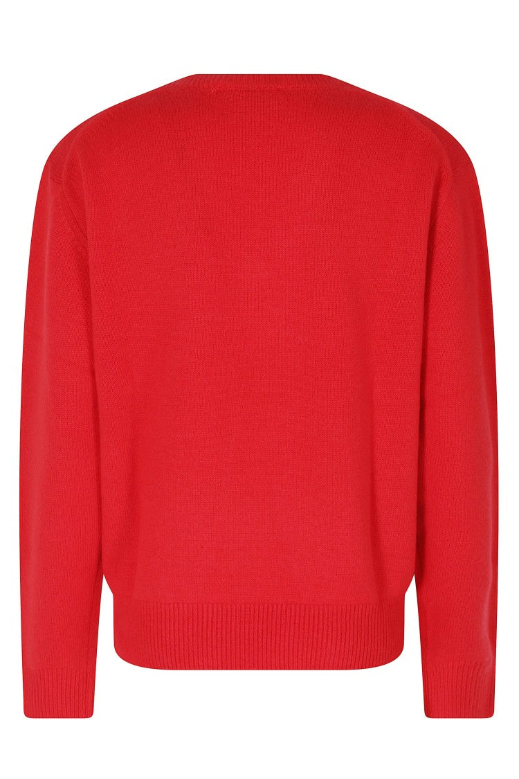 Dunst Red V-Neck Wool-Cashmere Sweater