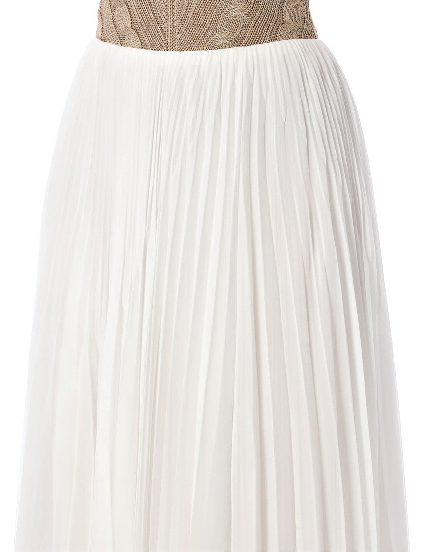 Polo Ralph Lauren Niccola Pleated Trapeze Chiffon Maxi Skirt