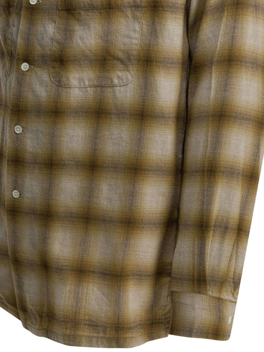 Beams Plus Classic Fit Plaid Shirt With Button-Down Front And Chest Pockets