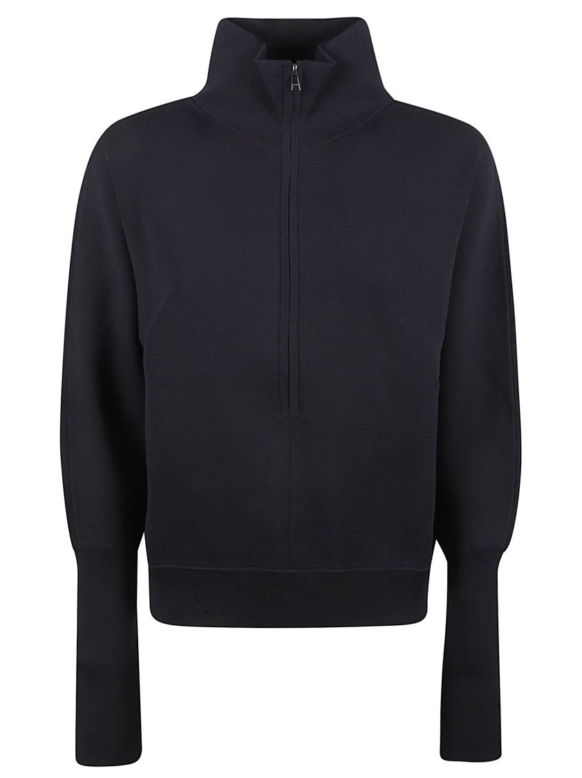 Max Mara High-Collar Half-Zip Sweater With Ribbed Details
