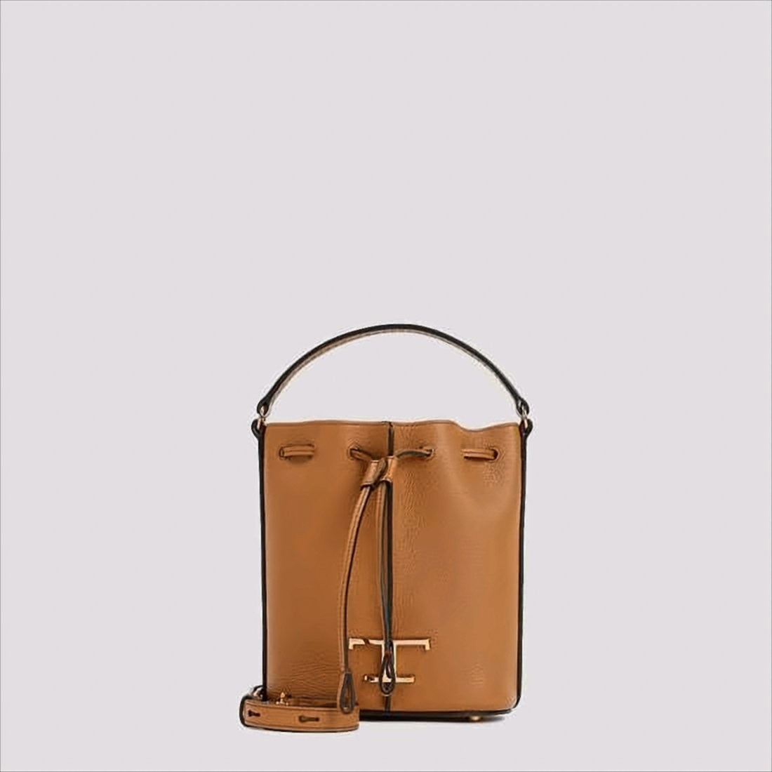 Tod's Calf Leather Bucket Shoulder Bag With Drawstring Closure