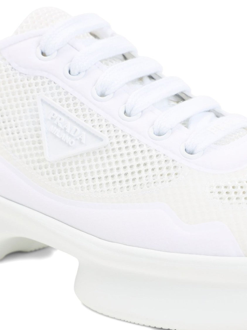 Prada Sculpted White Re-Nylon Sneakers