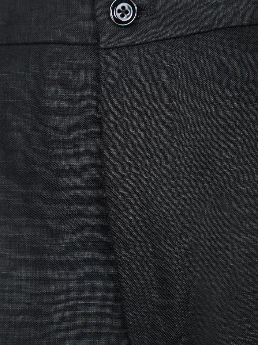 Dolce & Gabbana Tailored Black Linen Trousers With Elevated Design