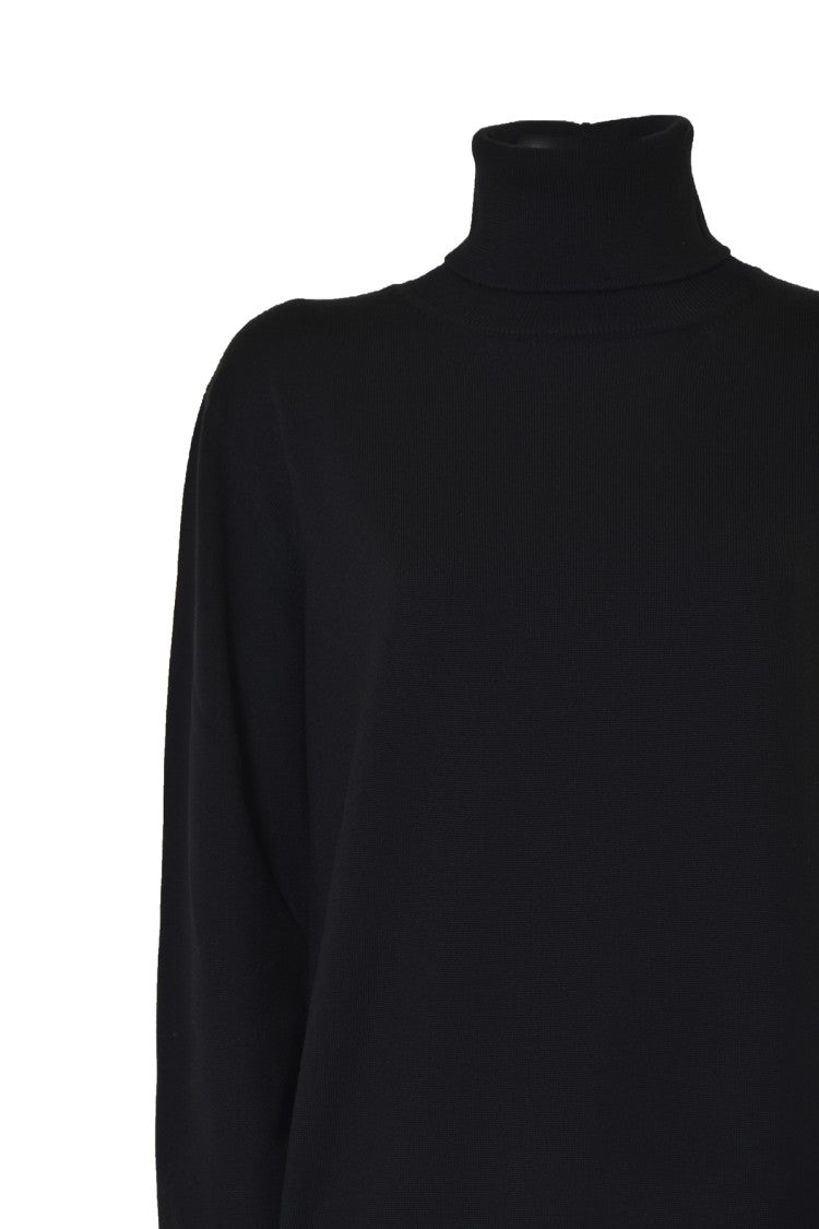 Jil Sander Black Wool Turtleneck Sweater