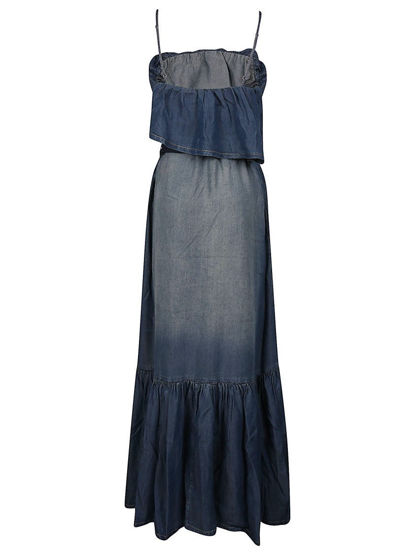 Pinko Chiarodiluna Ruffled Gradient Lyocell Maxi Dress