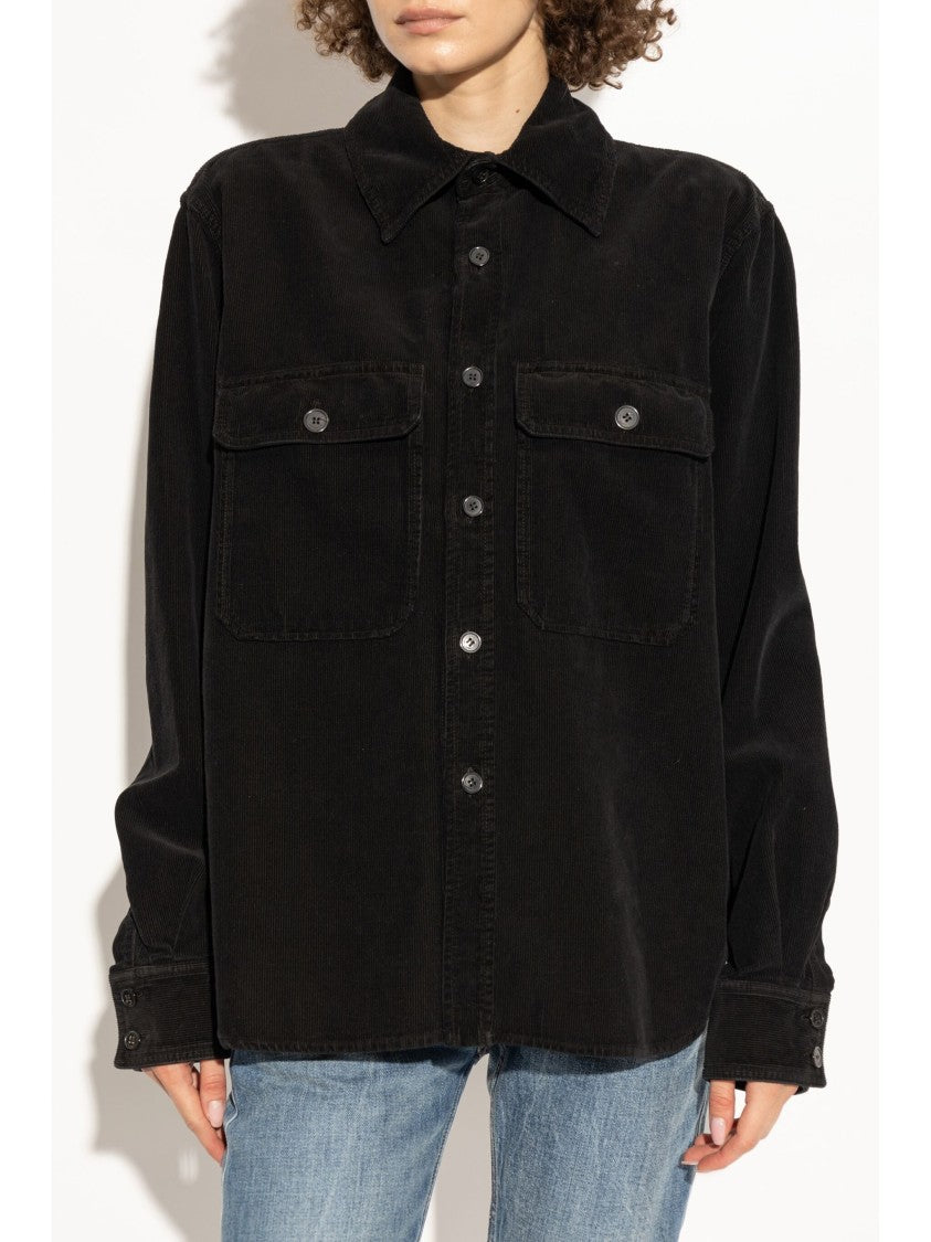 Saint Laurent Black Fall Overshirt Corduroy Shirt