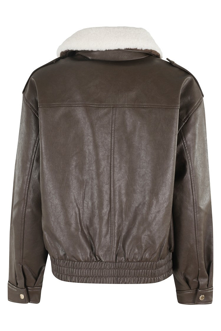 Michael Michael Kors Shearling Trimmed Faux Leather