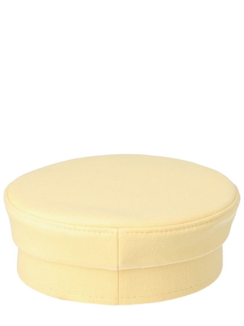 Ruslan Baginskiy Neutrals Flat Crown Linen Baker Boy Hat