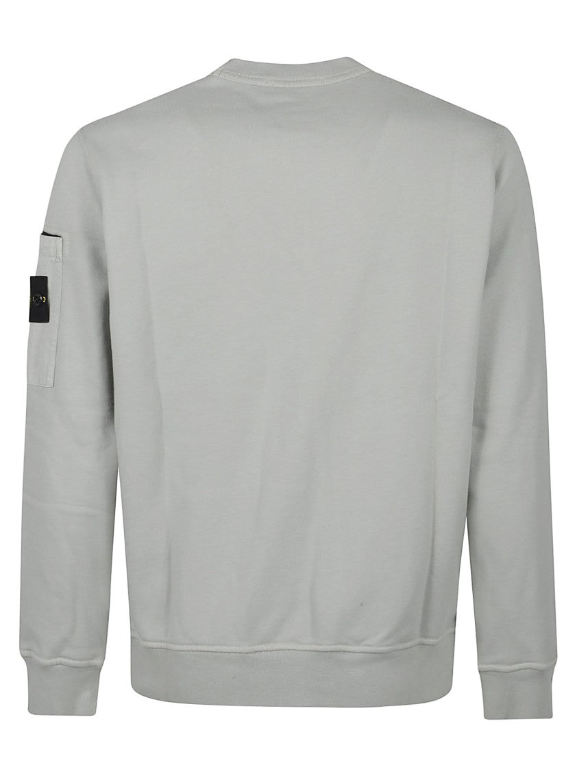 Stone Island Grey Logo Cotton Sweatshirt