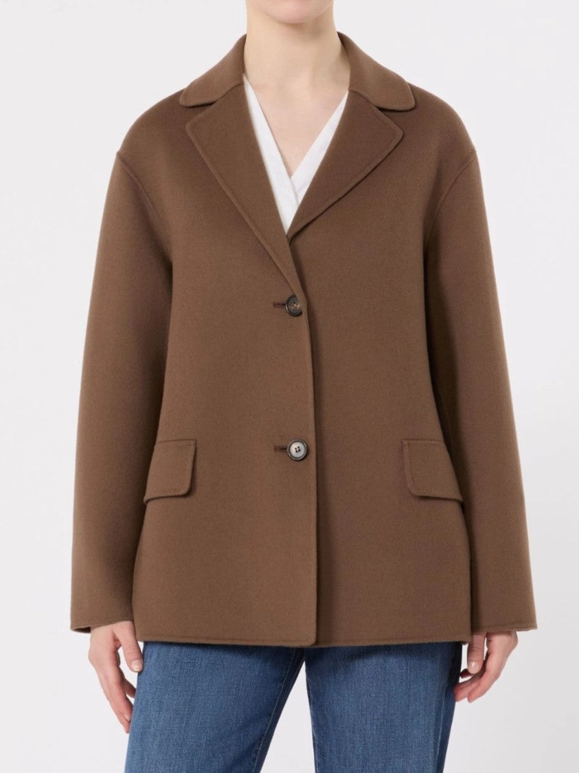 Max Mara Warm Brown Smmelfi Structured Boxy Jacket