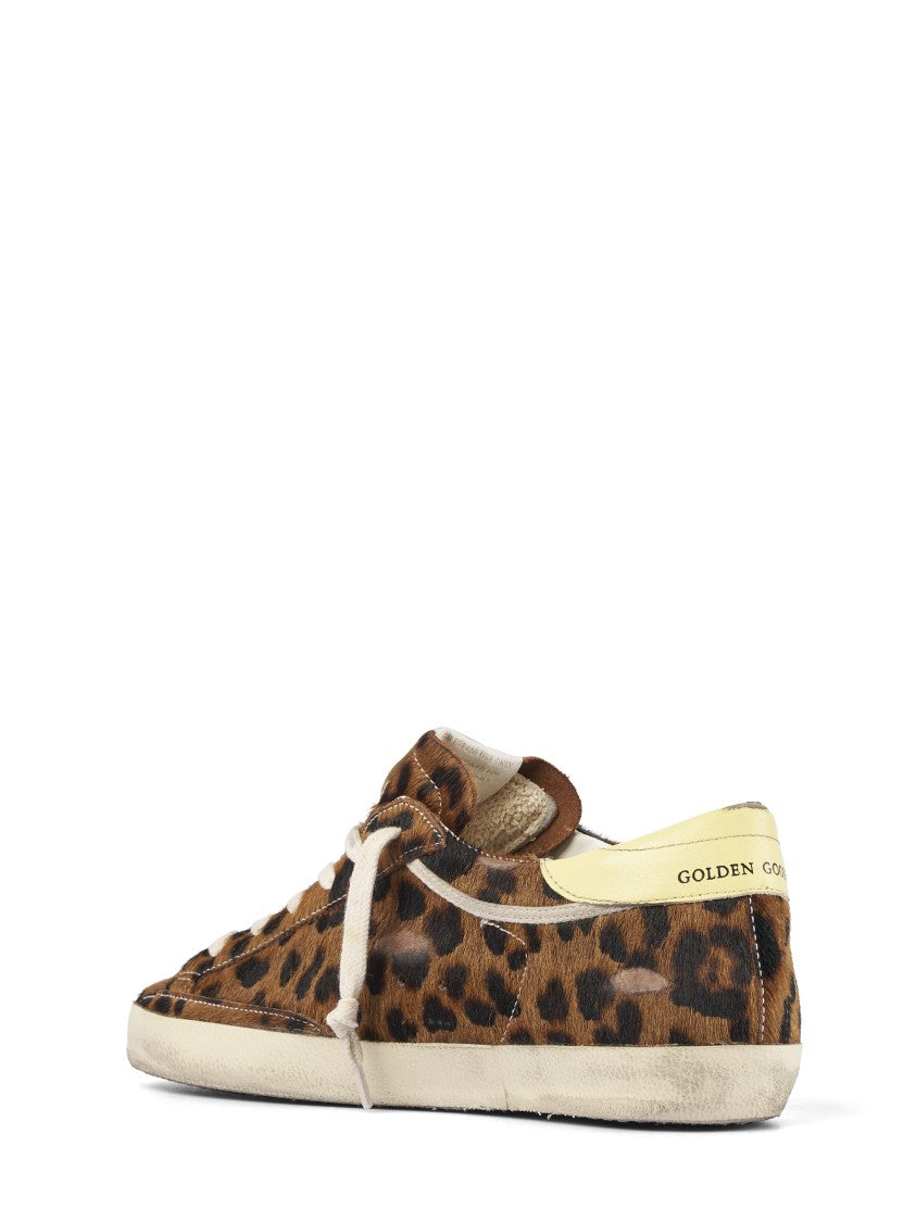 Golden Goose Leopard Print Low-Top Sneakers With Vintage Detailing