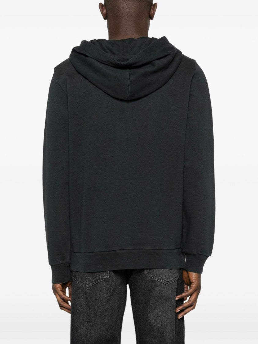 A.P.C. Black Minimalist Logo Cotton Hoodie