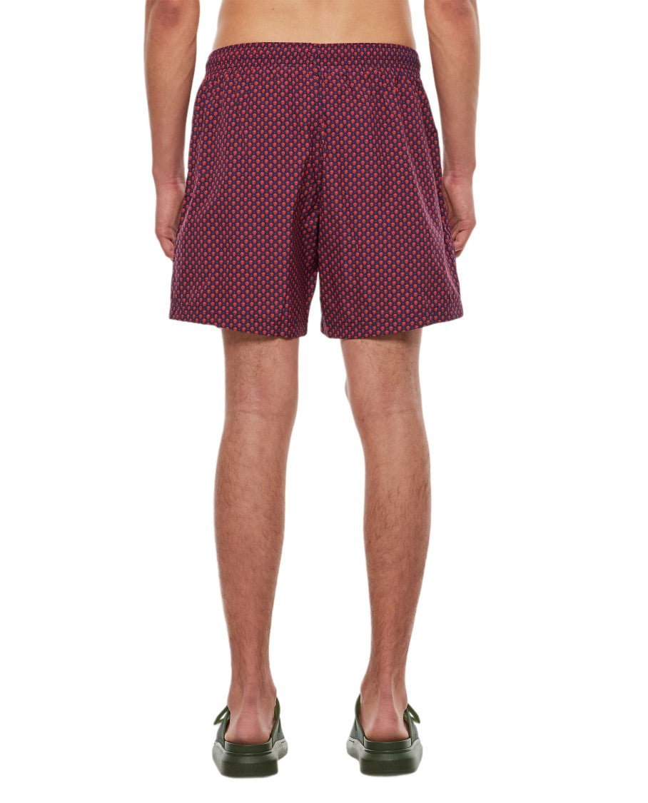 Alexander Mcqueen Skull Print Swim Shorts With Adjustable Waistband
