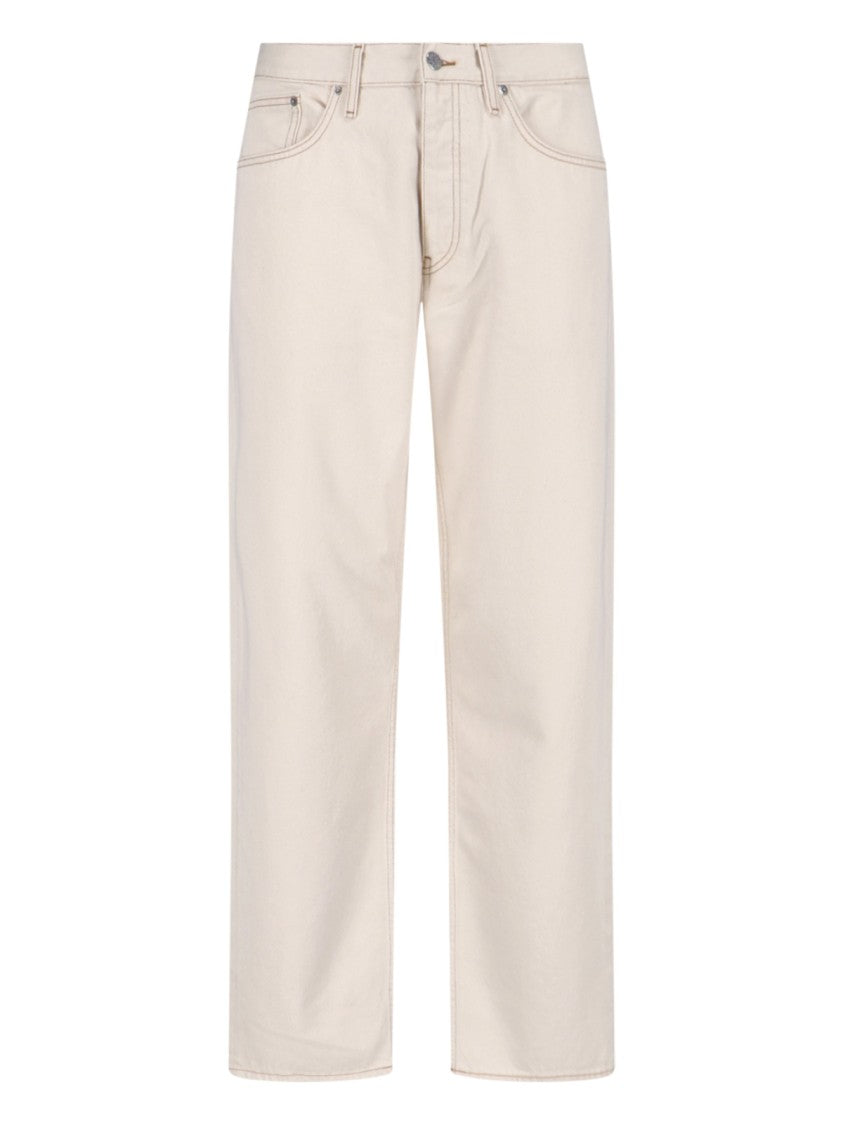 Sunflower Straight-Leg Denim Jeans With Cream Cotton Finish