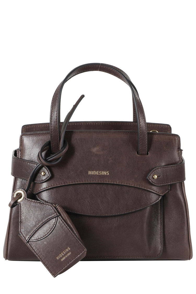 Hidesins Brown Lullaby S Double Compartment Leather Handbag