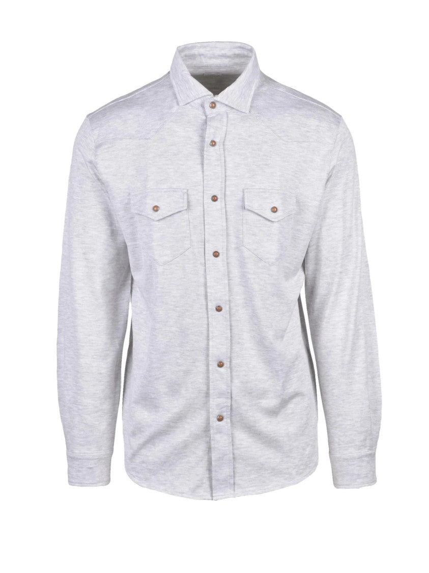Eleventy Light Grey Cotton Shirt