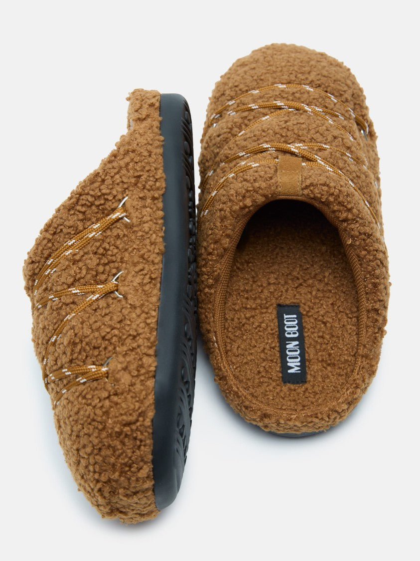 Moon Boot Brown Teddy Slippers
