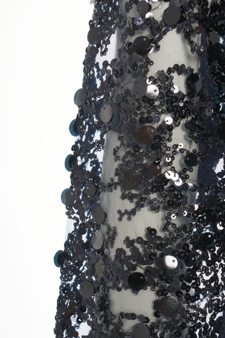 Baum Und Pferdgarten Cropped Sequin Jacket With Elegant Round Neckline And Sparkling Detail