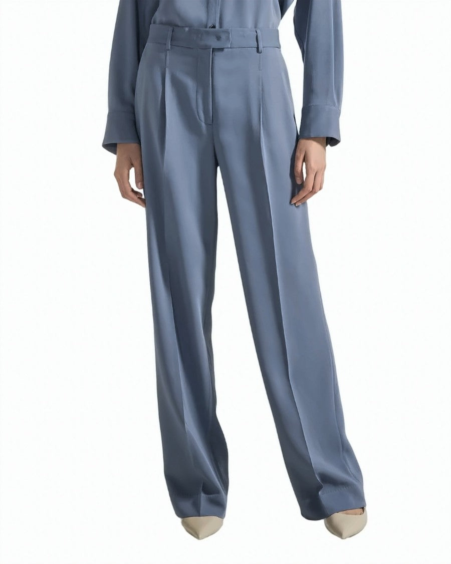 Seventy Tailored Front-Pleats Cady Flared Pants