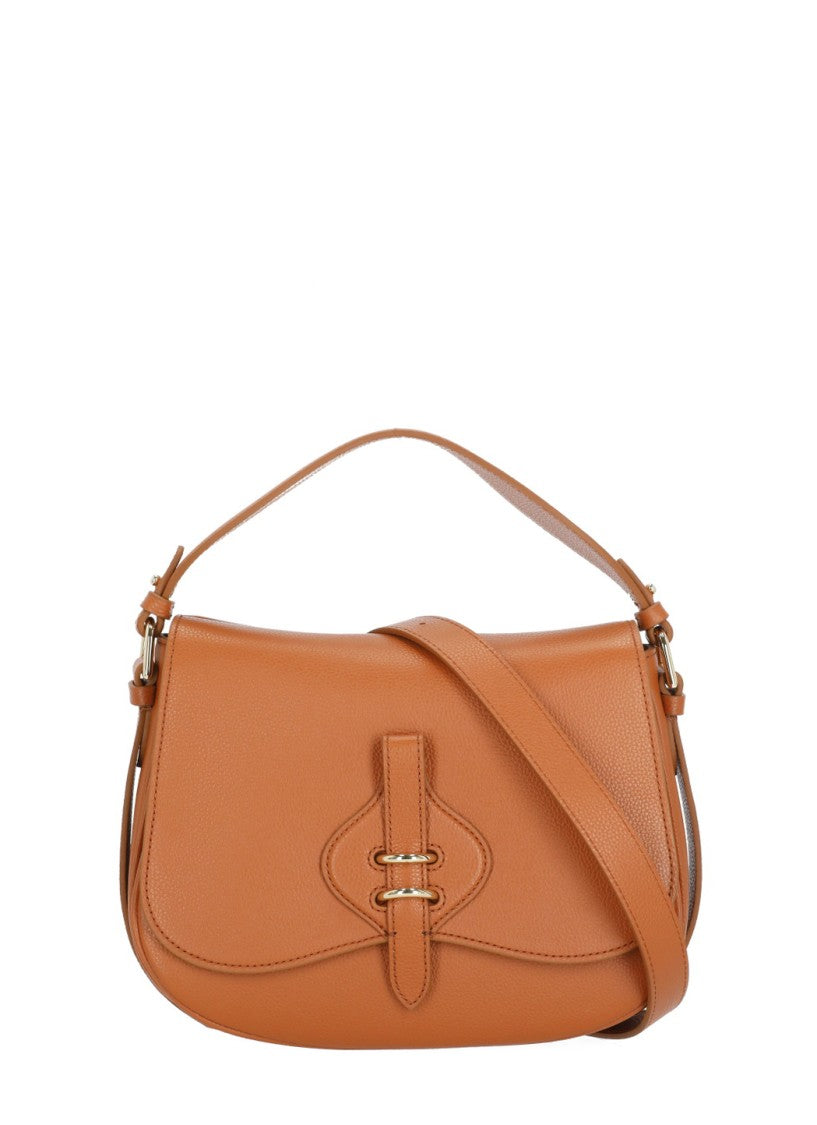 Coccinelle Medium Leather Shoulder Bag With Flap Closure