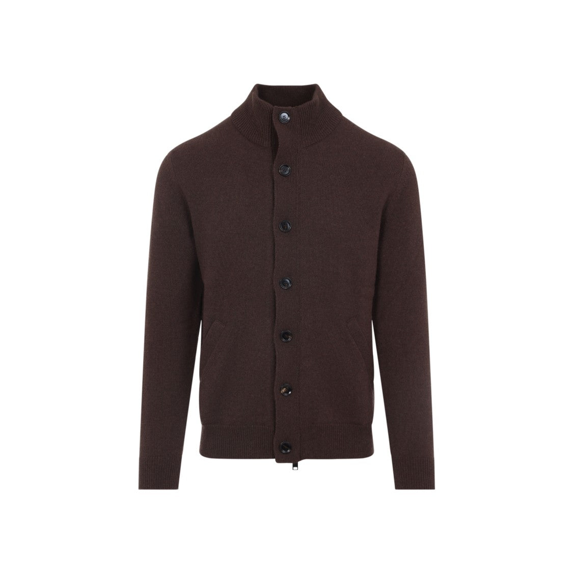 Brioni Brown Mahogany Cashmere Zip Blouson