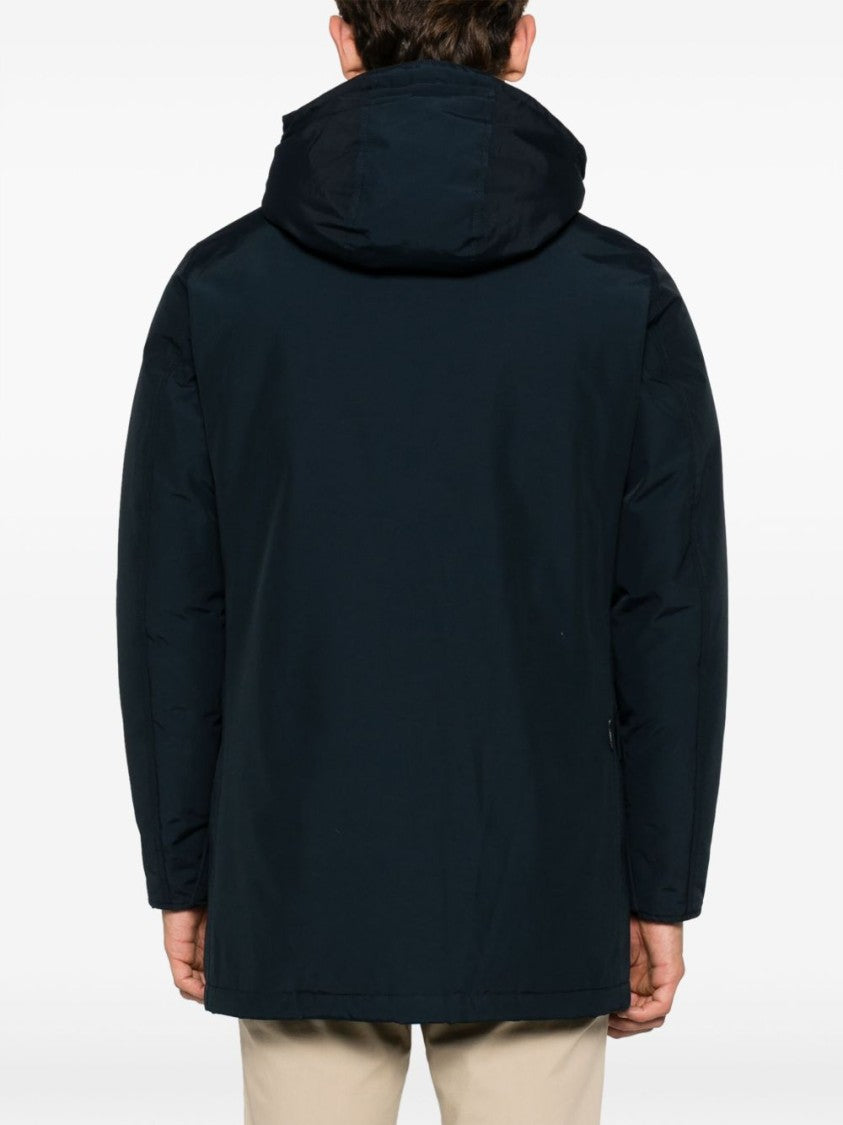 Woolrich Navy Blue Cotton Blend Down-Filled Parka
