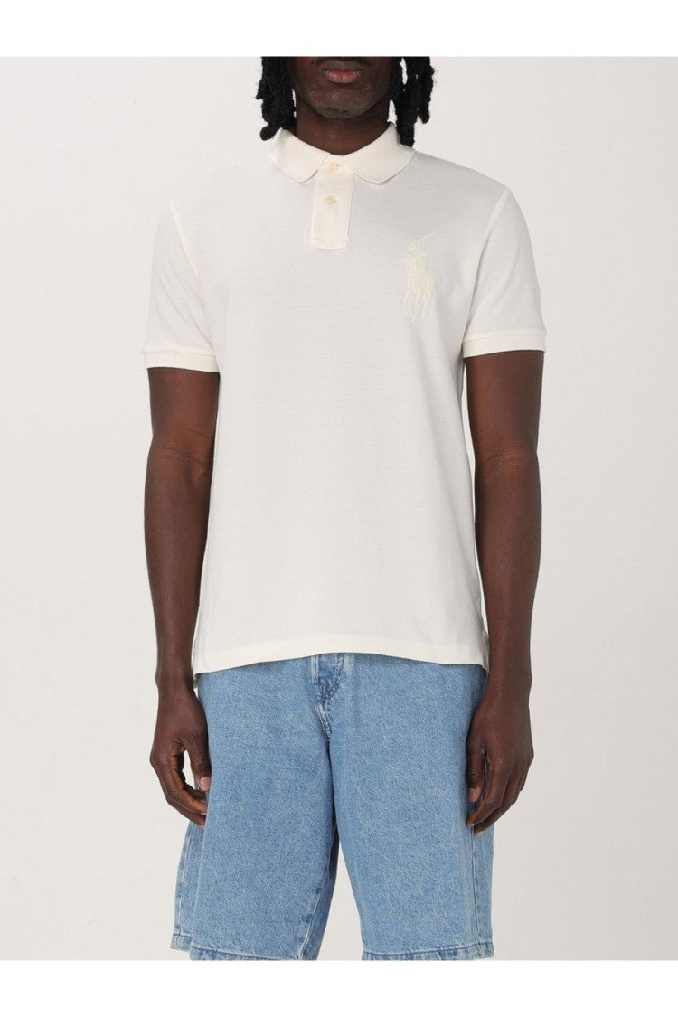 Polo Ralph Lauren Classic Collared Cotton T-Shirt With Textured Finish