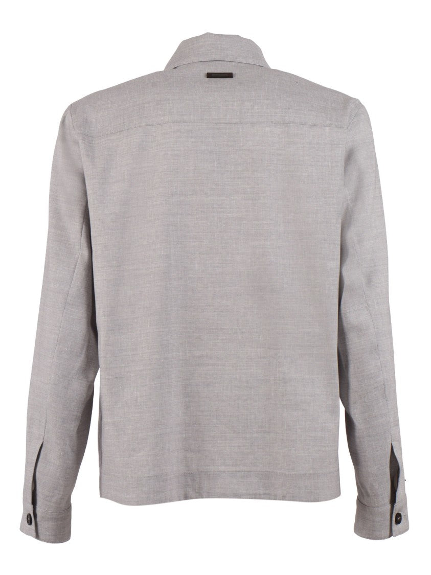 Peserico Linen Virgin Wool Minimalist Casual Jacket