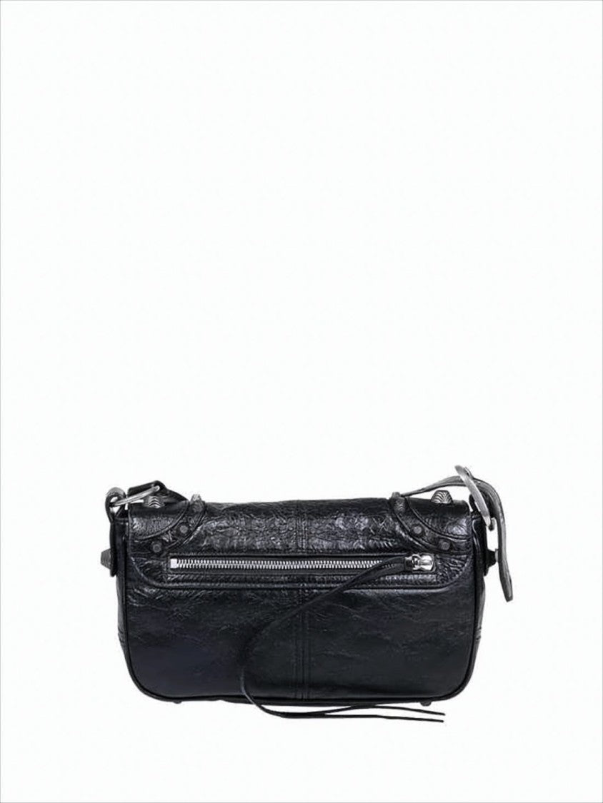 Balenciaga Textured Lambskin Crossbody Bag With Graffiti Logo