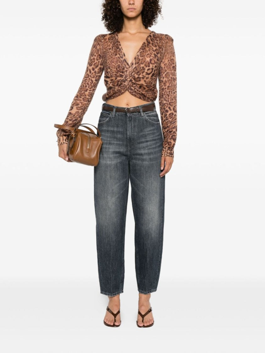 Twin-Set Cropped Sweater With Twisted Front