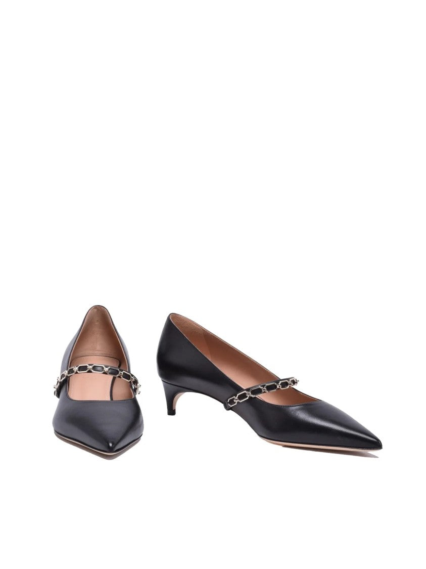 Malone Souliers Black Leather Women's Pumps